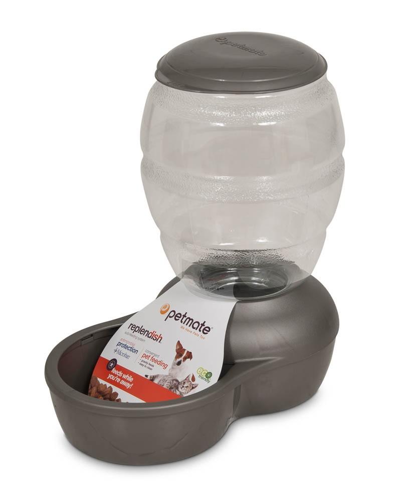 Petmate Replendish Feeder With Microban Mason Silver Small