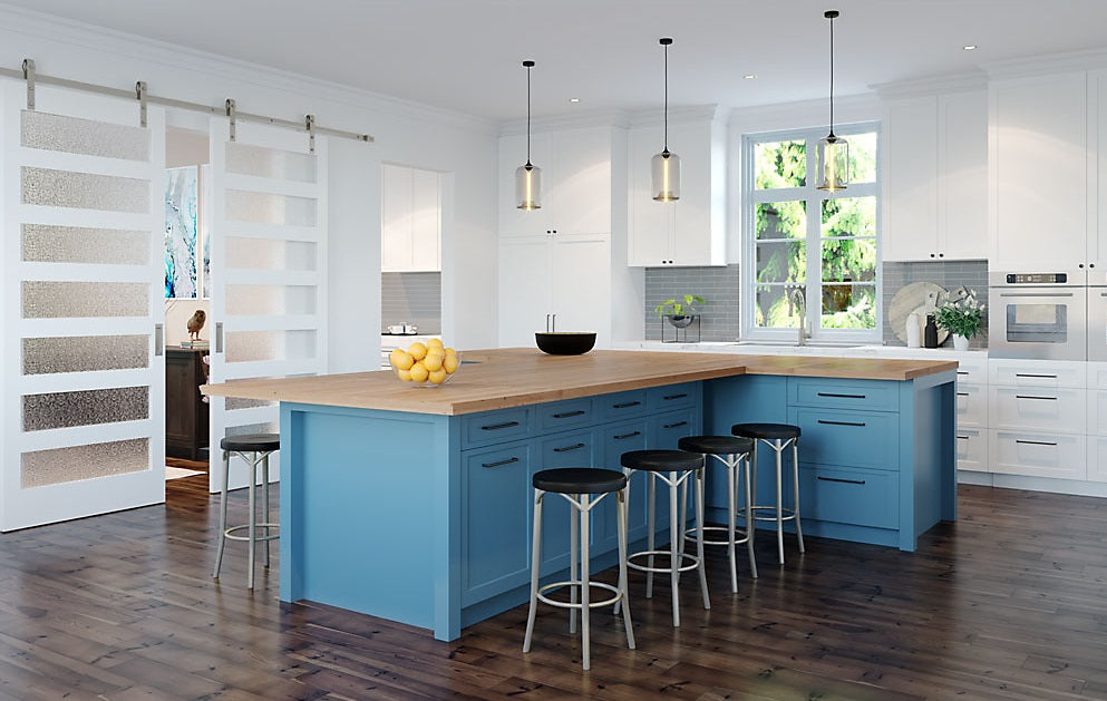 Satin Nickel 72 inch Interior Sliding Door Kitchen Style