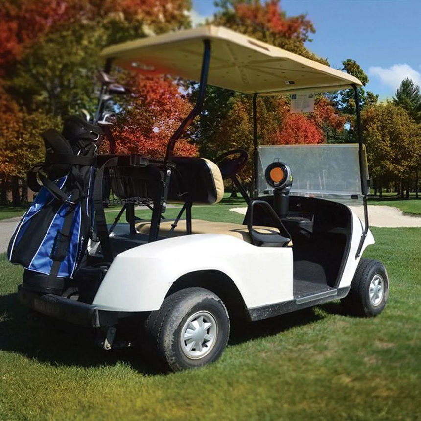 Golf Cart with Mr. Heater 4,000 BTU Heater