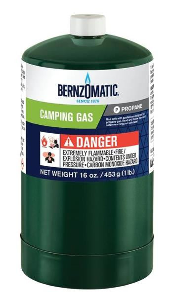 BERNZOMATIC DISPOSABLE PROPANE CAMPING GAS, 16.4 OZ, CYLINDER CONTAINER